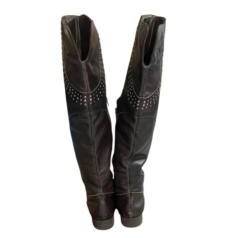 Matisse Thunder Road Leather Studded Over Knee Boots Women's 9.5